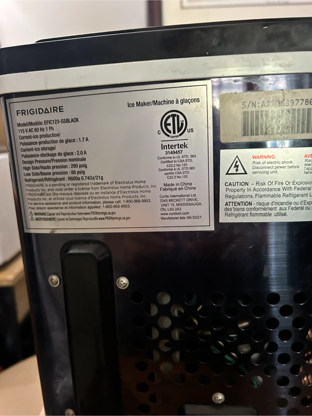 Frigidaire Portable Ice Maker EFIC123-SSBLACK - photo 3