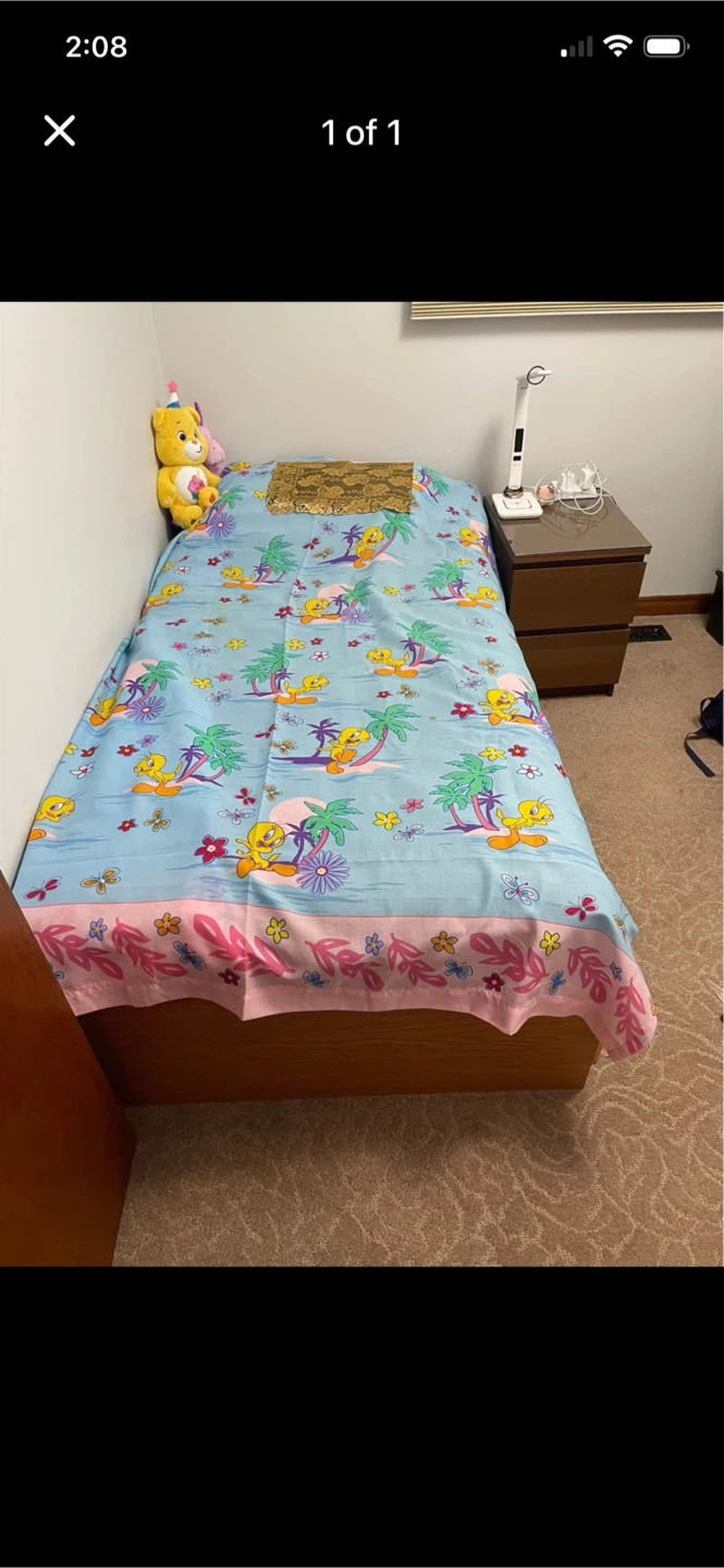 bed frame with storage within the bed and 3drawers