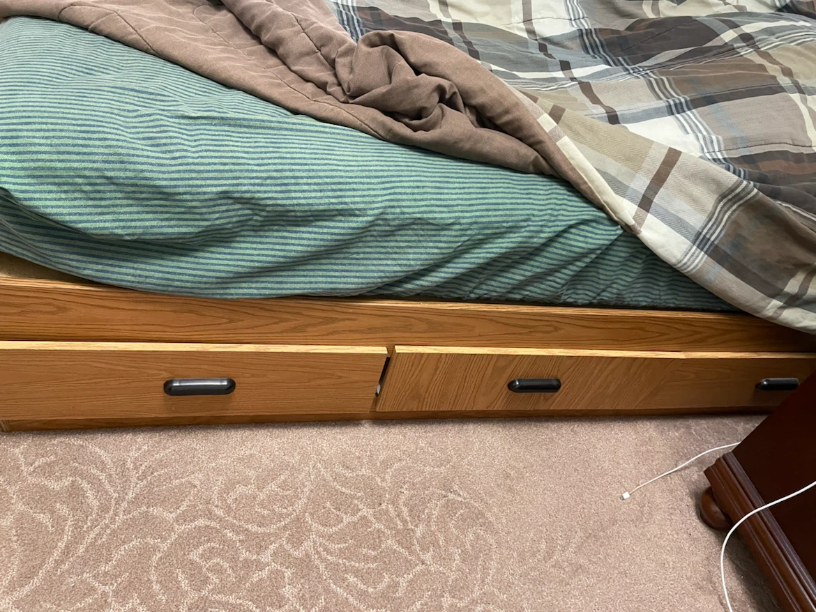 bed frame with storage within the bed and 3drawers - photo 2