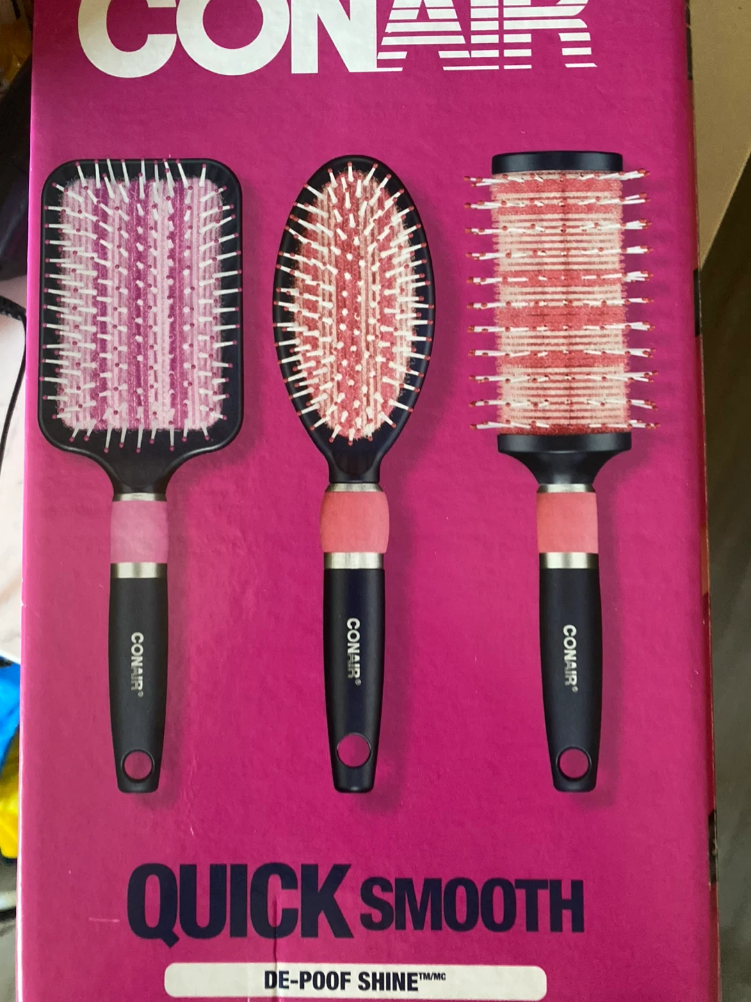 Conair Quick Smooth De-Poof Shine Brush Set