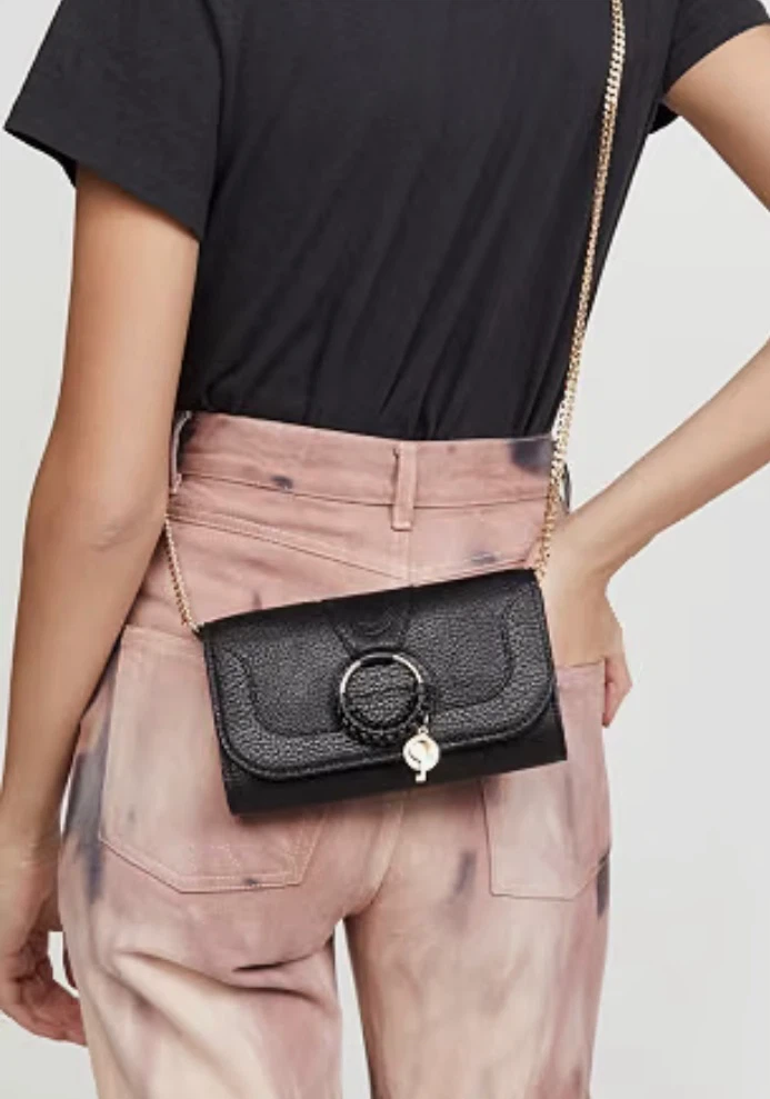 Brand New See by Chloé Hana Wallet on Chain – Black (Authentic) - photo 4