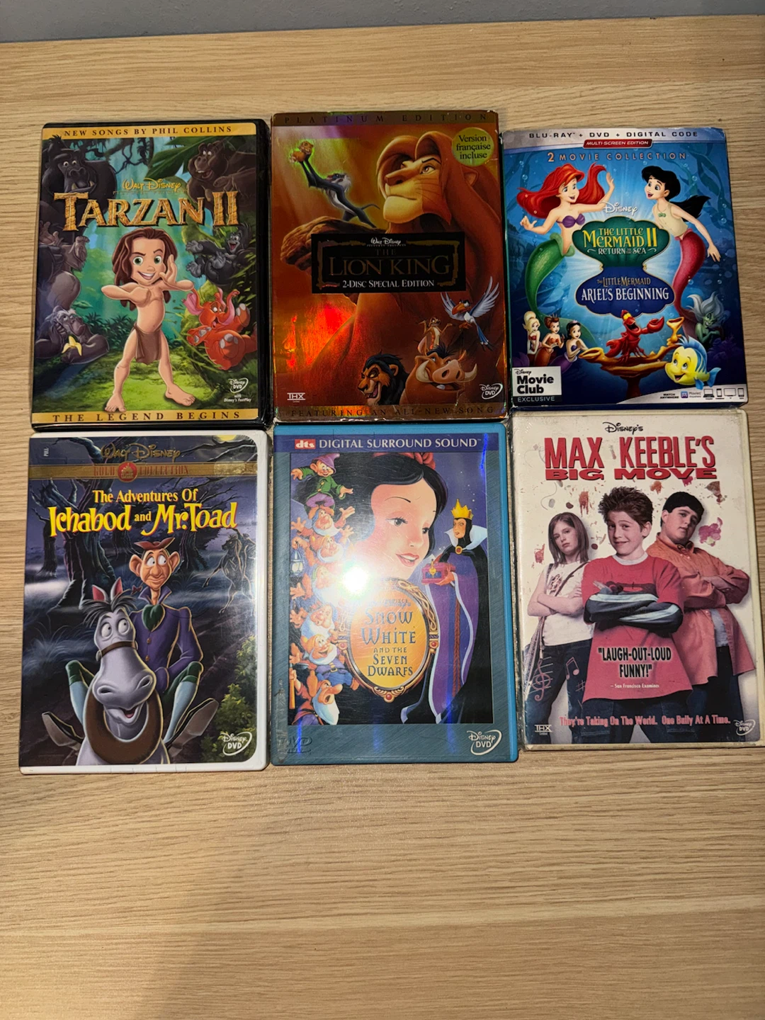 Set of 6 Disney DVD and Blu-ray Movies