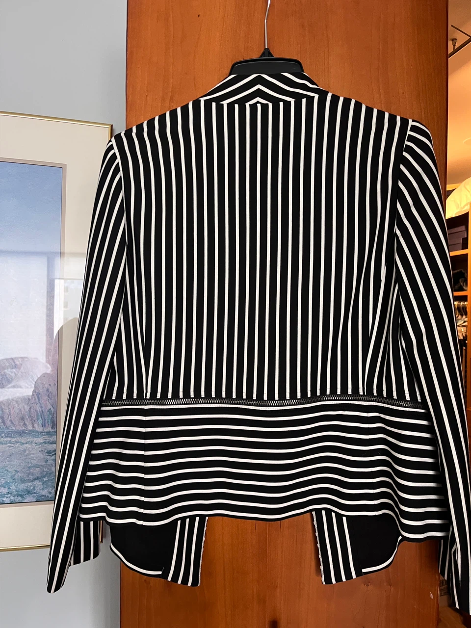Chico's Black and White Striped Jacket Size 1 - photo 2