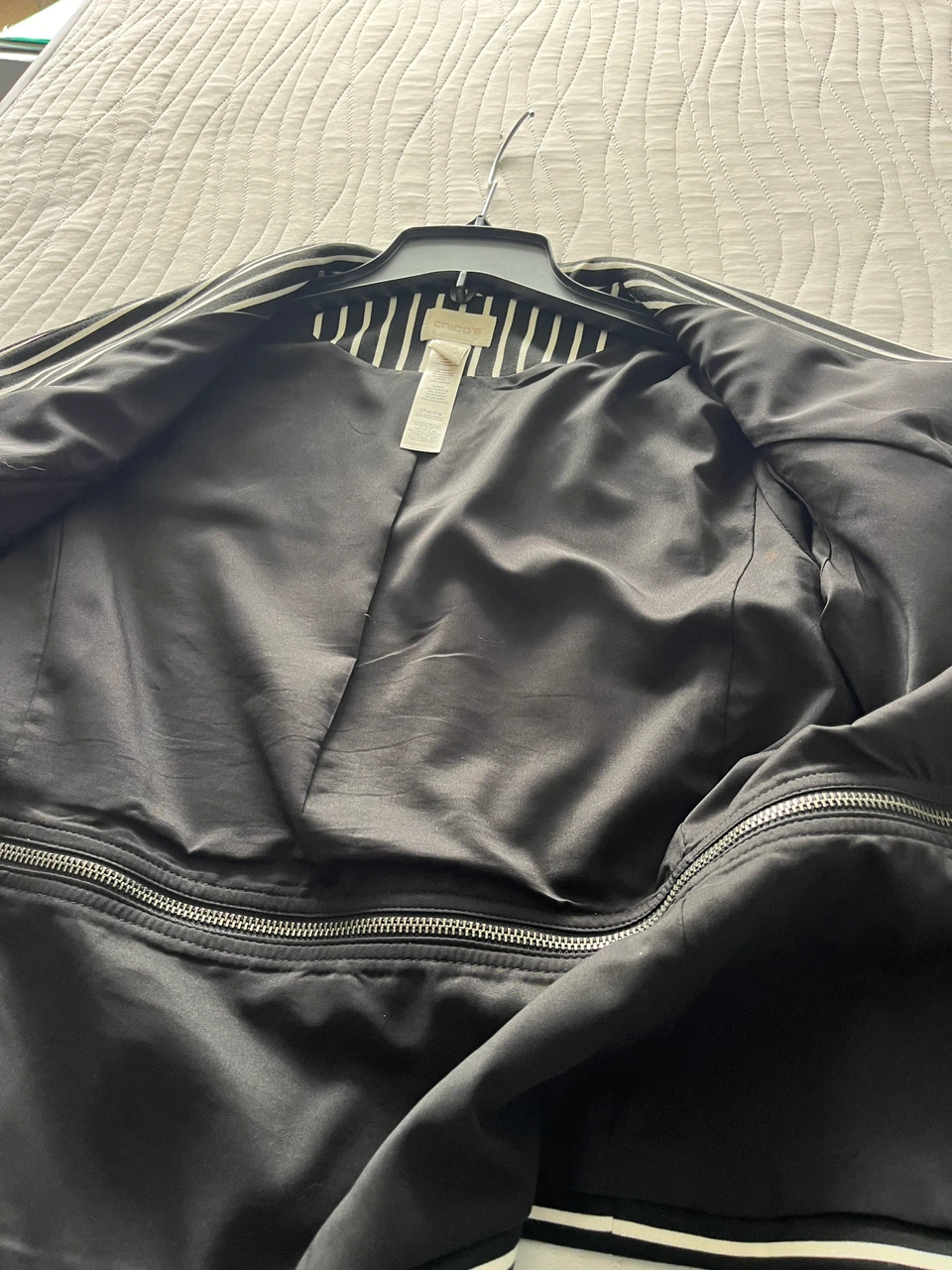 Chico's Black and White Striped Jacket Size 1 - photo 5