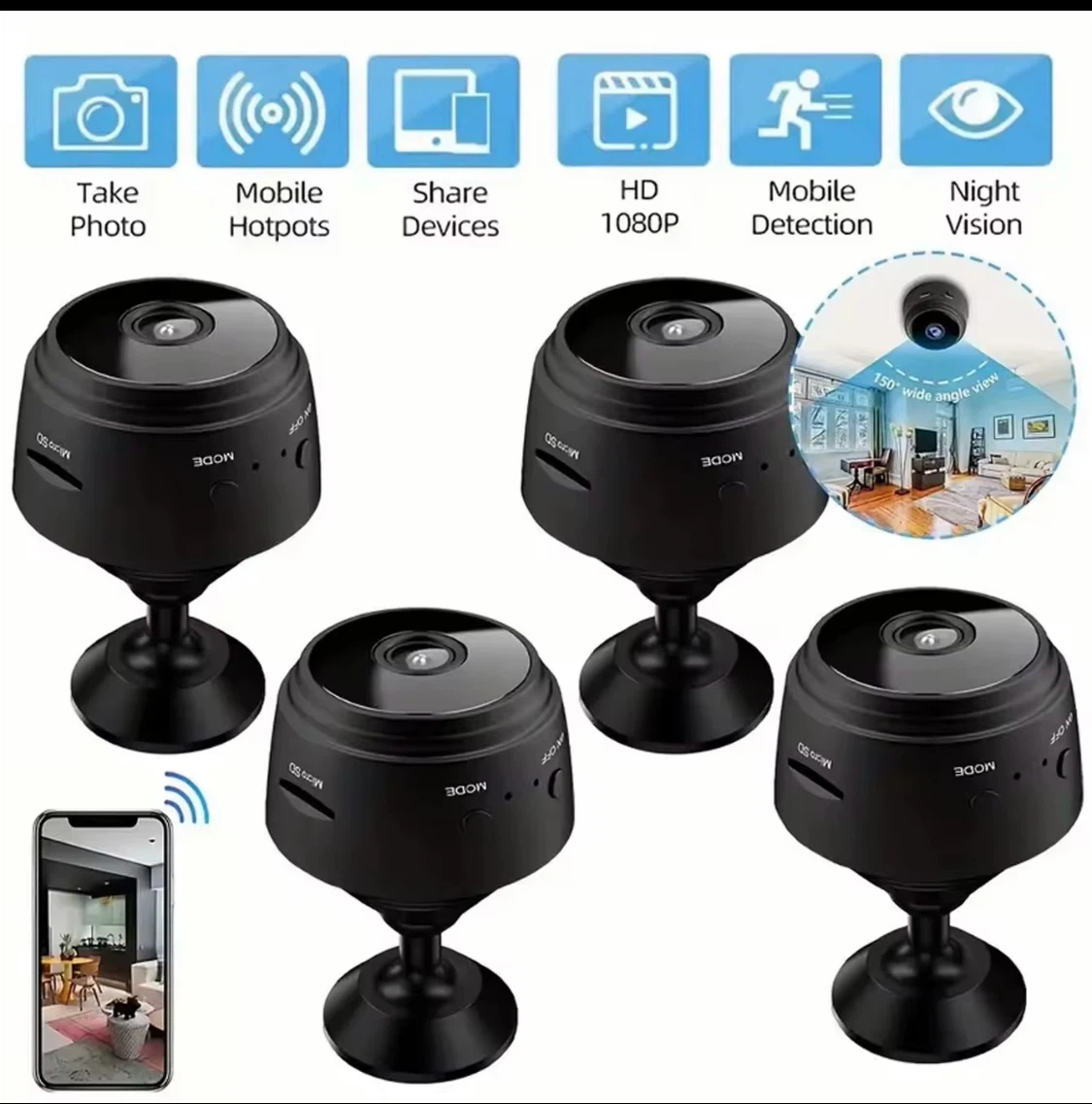 1Pack Mini HD 1080P Security Cameras - photo 4