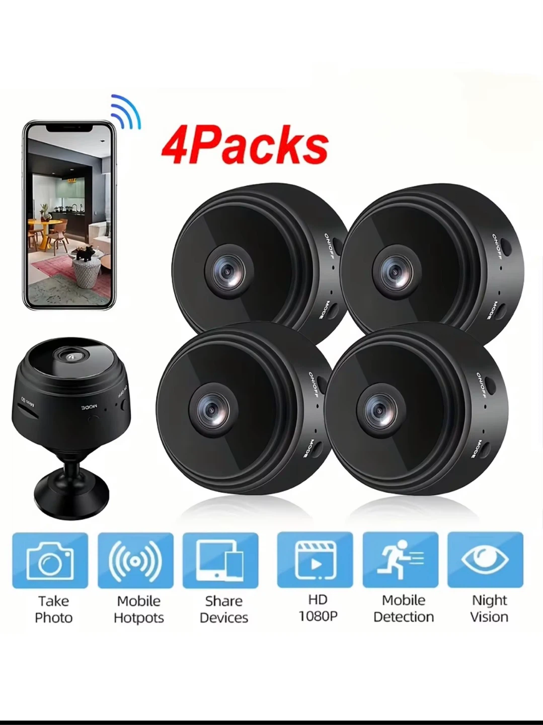 1Pack Mini HD 1080P Security Cameras - photo 5