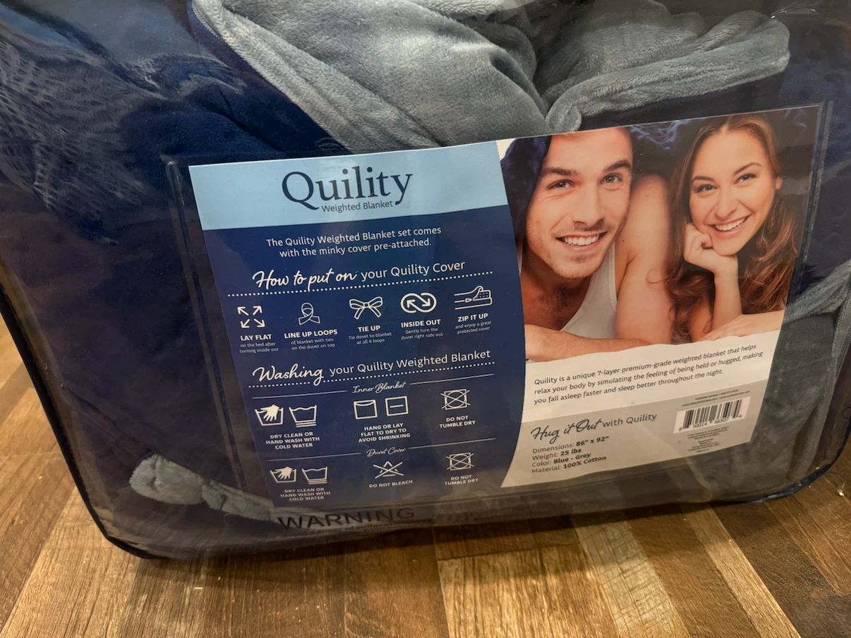 Quility 25 lbs Weighted Blanket - Blue and Grey