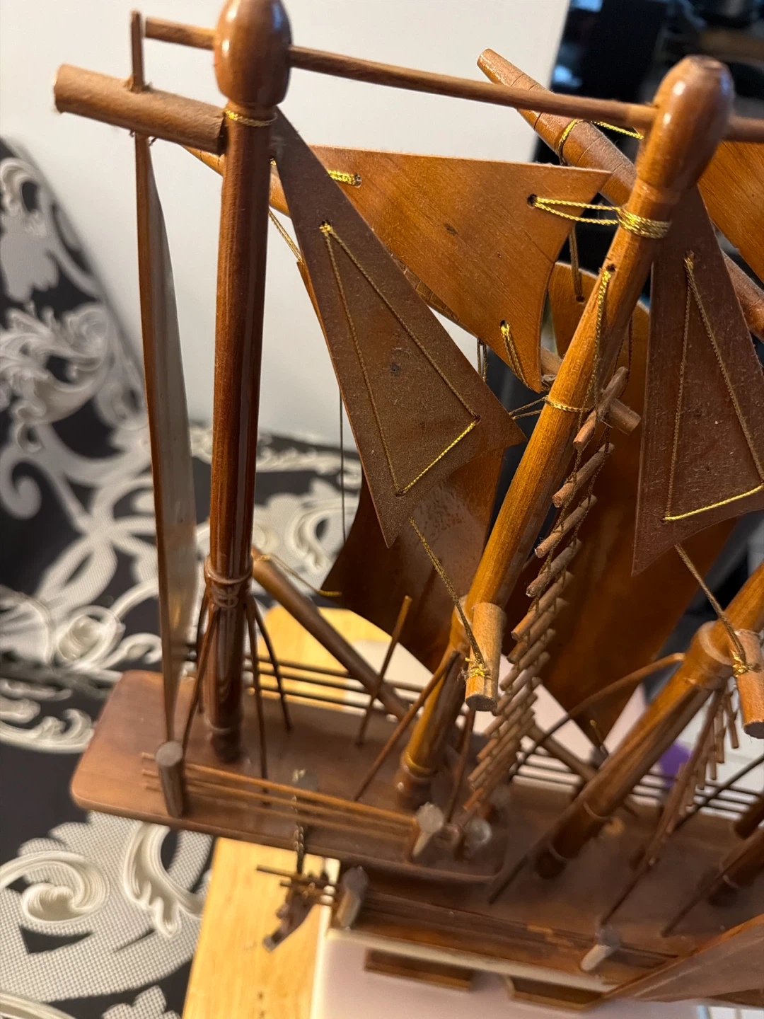 Decorative Wooden Model Sailing Ship - photo 2