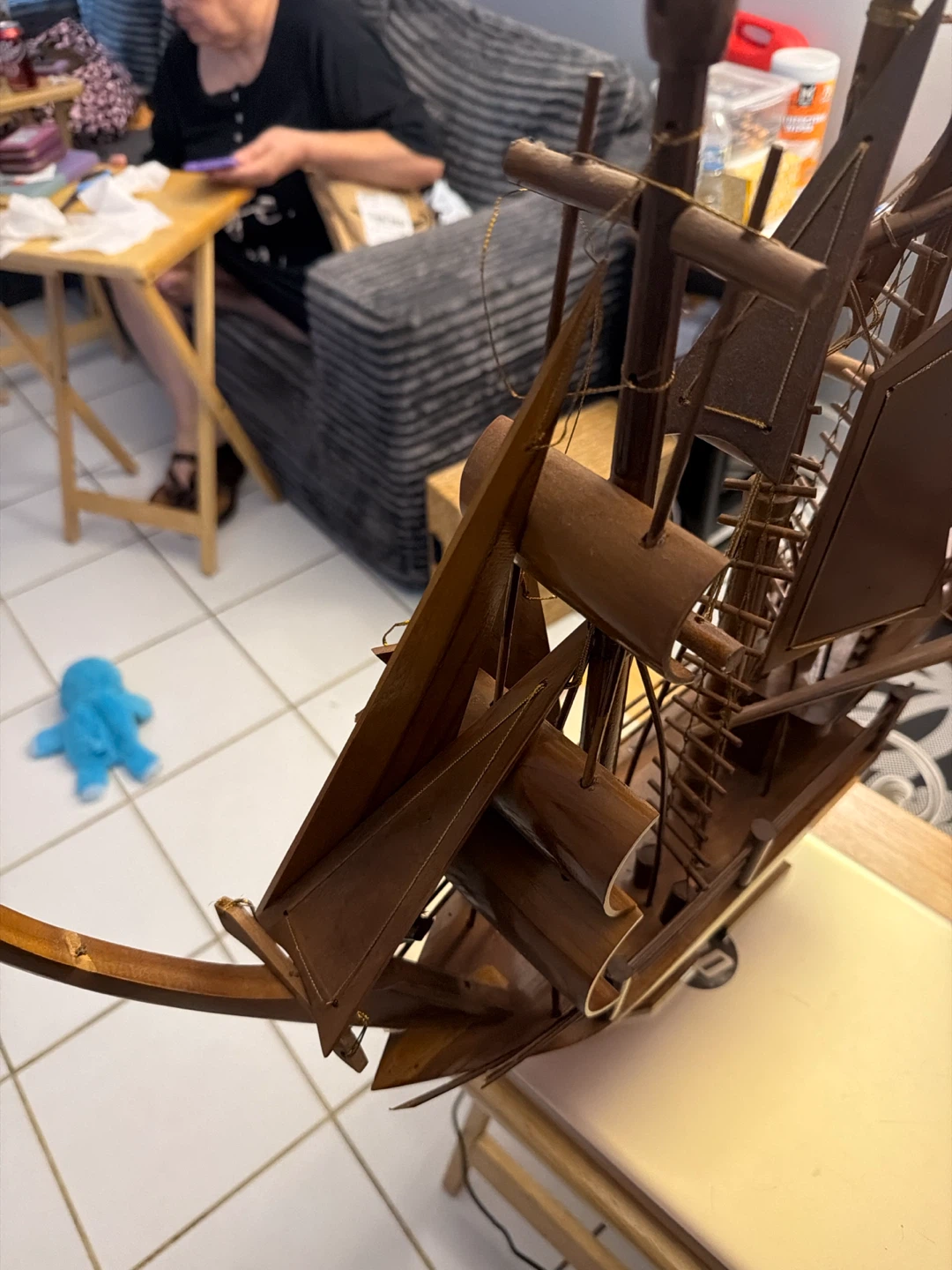 Decorative Wooden Model Sailing Ship - photo 3