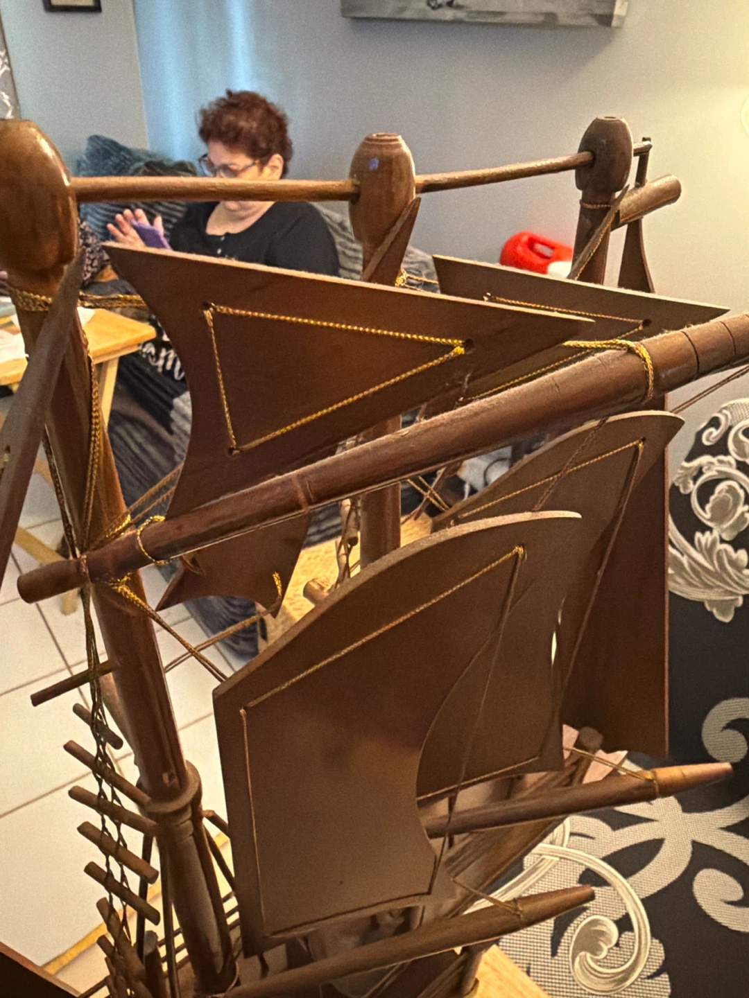Decorative Wooden Model Sailing Ship - photo 5