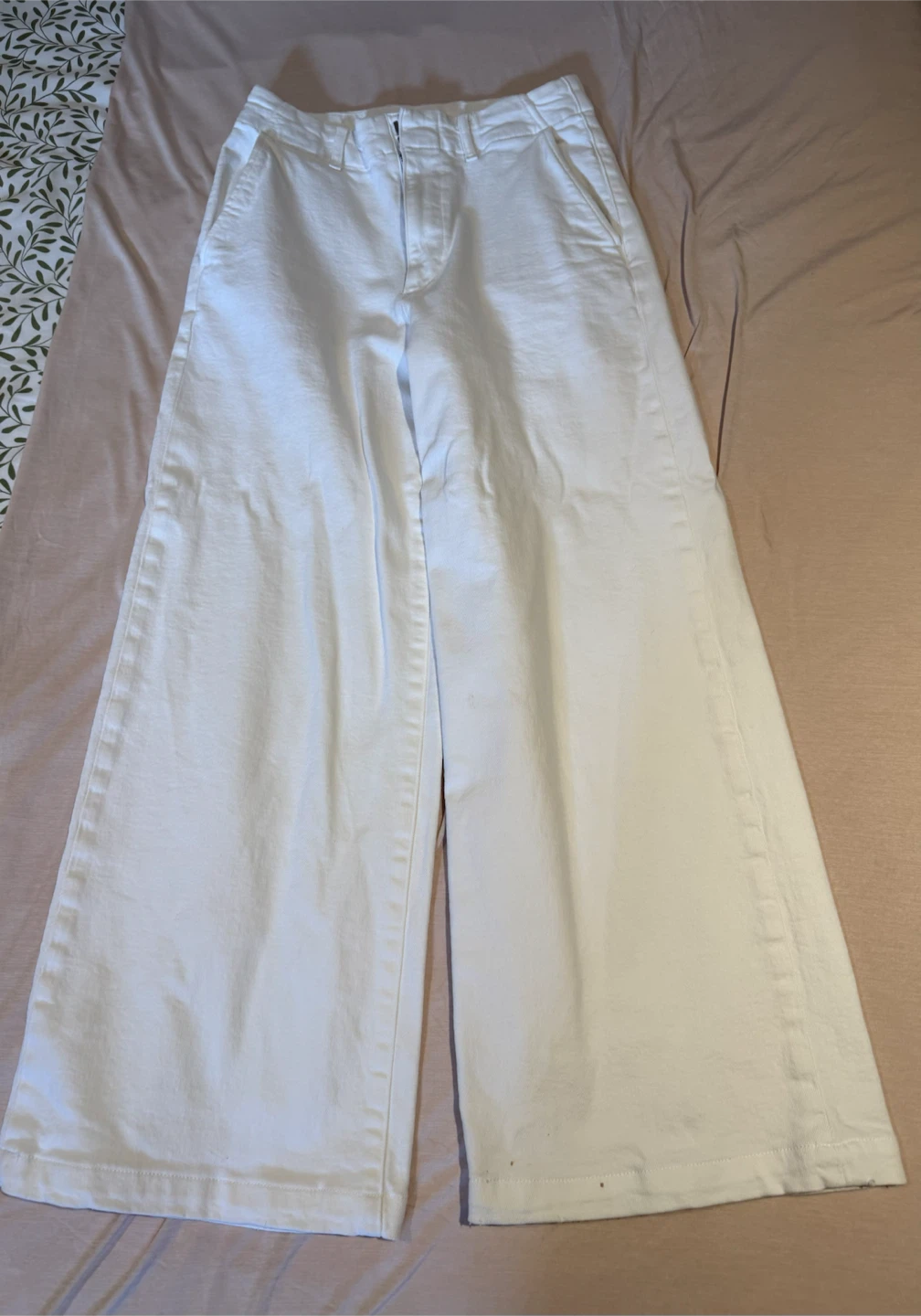 Uniqlo Wide Trouser Jeans - White, Size S
