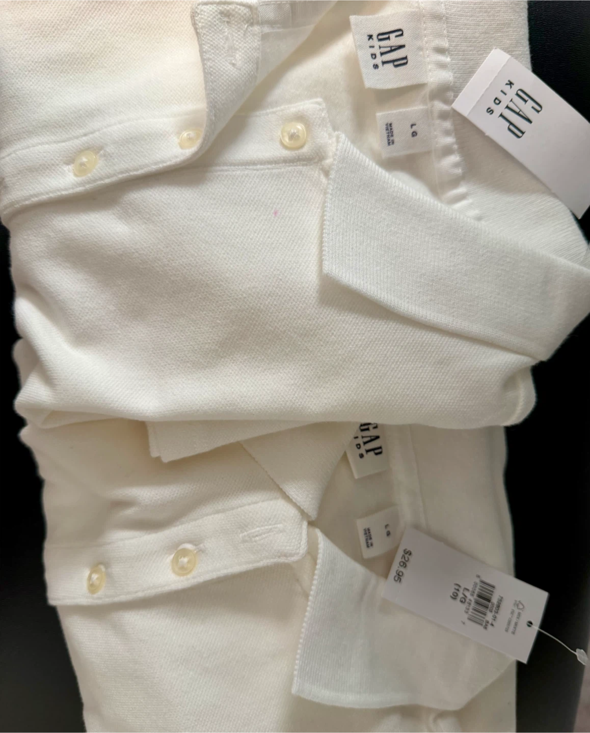 New Gap Kids White Polo Shirt Size Large (10) - photo 2