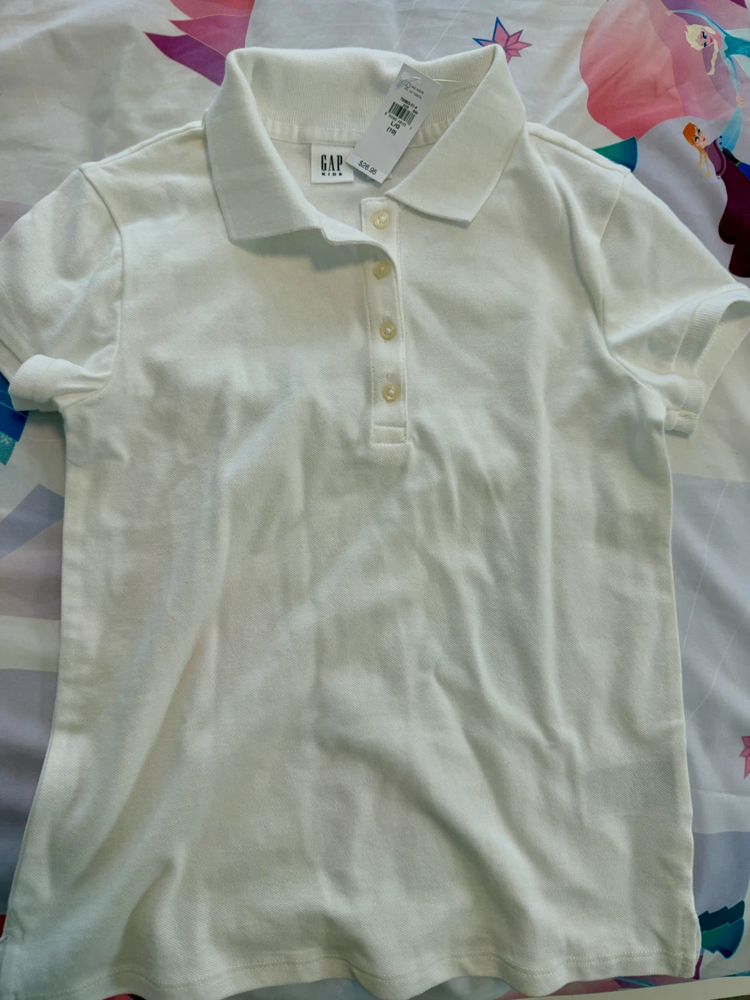 New Gap Kids White Polo Shirt Size Large (10) - photo 3