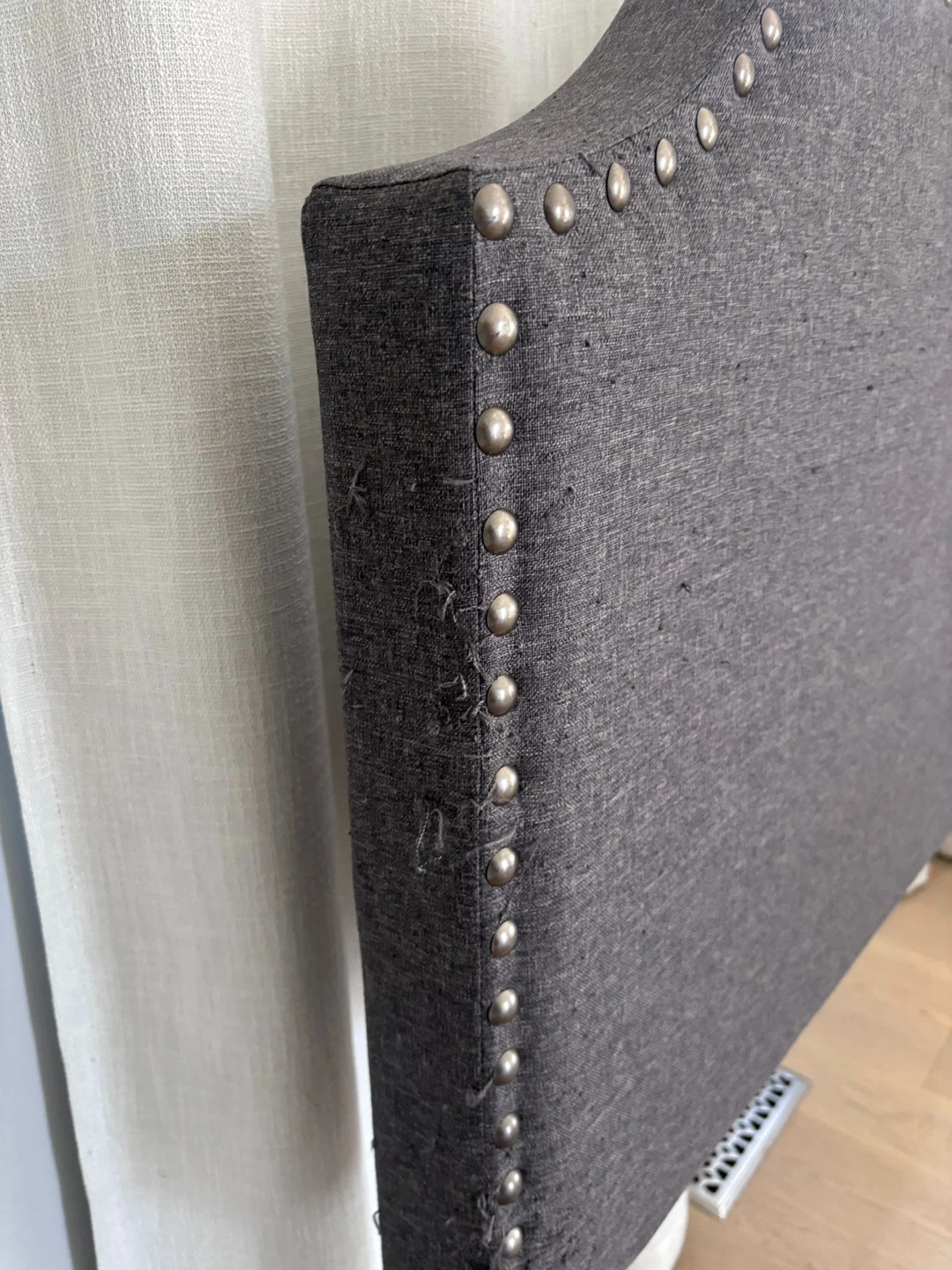 Upholstered Queen Bed Frame with Nailhead Trim - photo 2