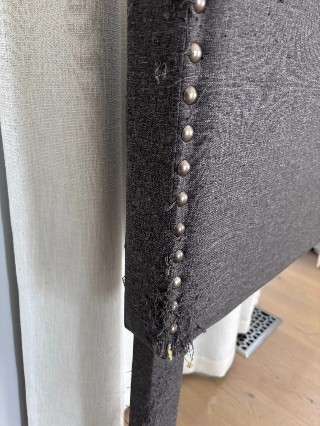 Upholstered Queen Bed Frame with Nailhead Trim - photo 4