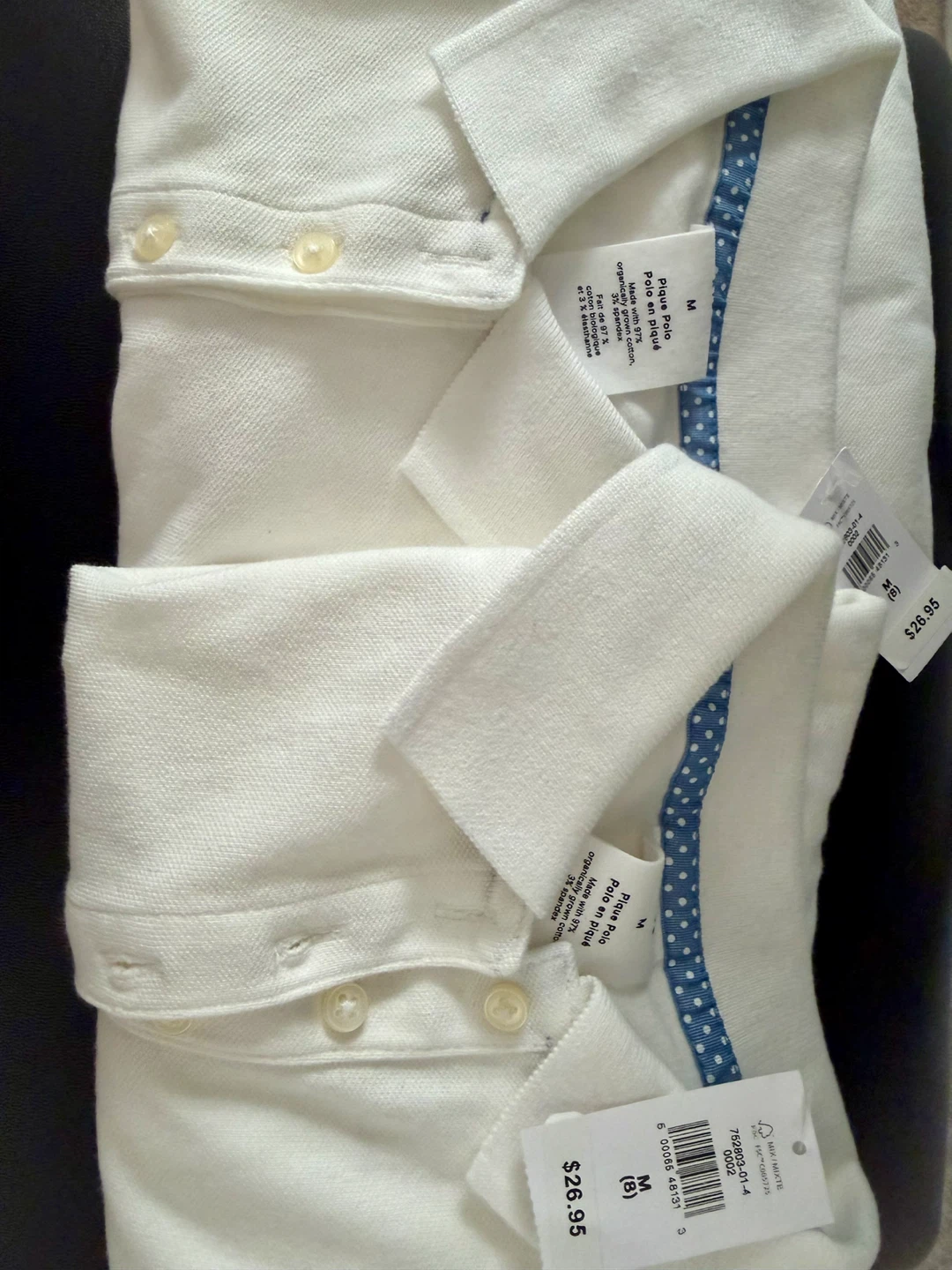 Two GAP Kids White Polo Shirts - Size M (8)