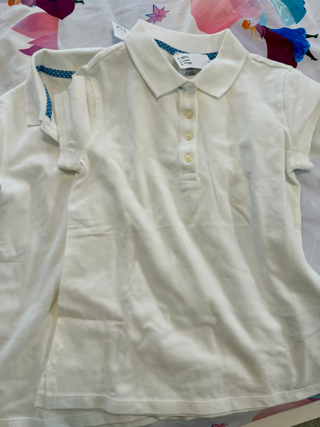Two GAP Kids White Polo Shirts - Size M (8) - photo 2