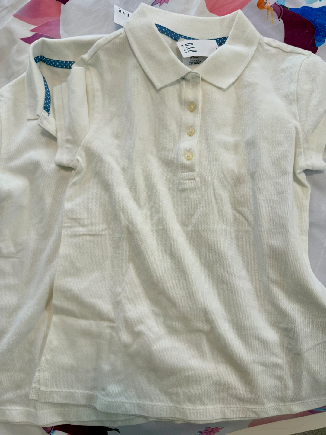 Two GAP Kids White Polo Shirts - Size M (8) - photo 3