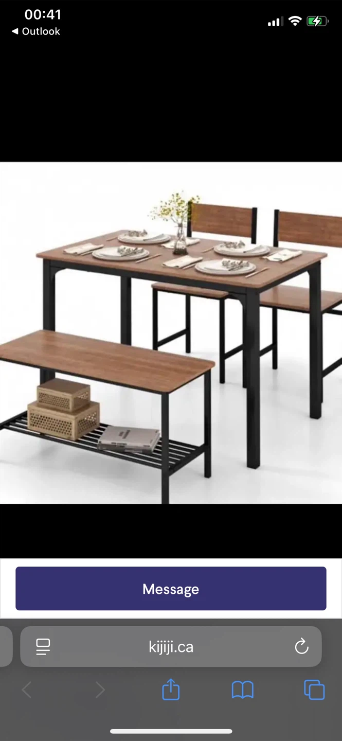 Dining Set with Bench and Chairs