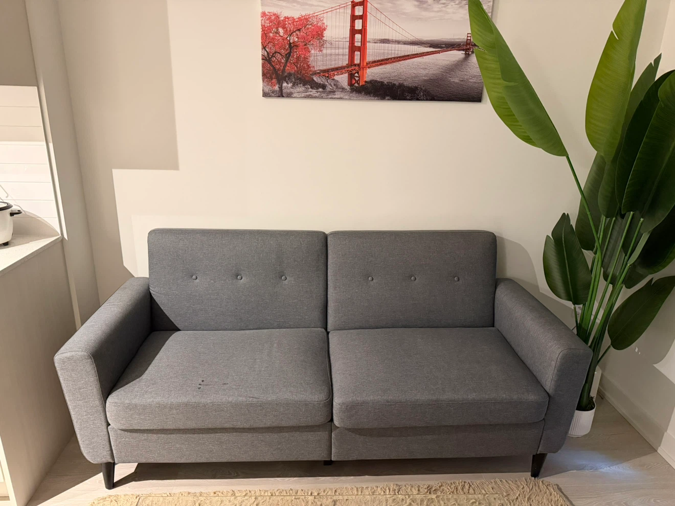 Grey Fabric Loveseat - photo 2