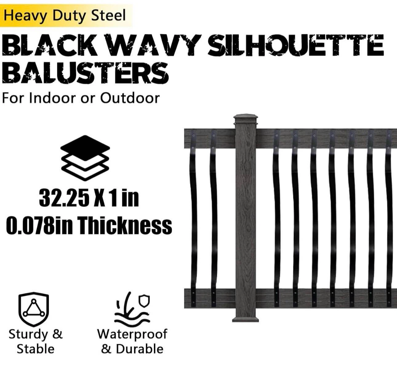 Deck Balusters 32-1/4 Inches - 52pcs Curve Iron - BNIB - photo 3