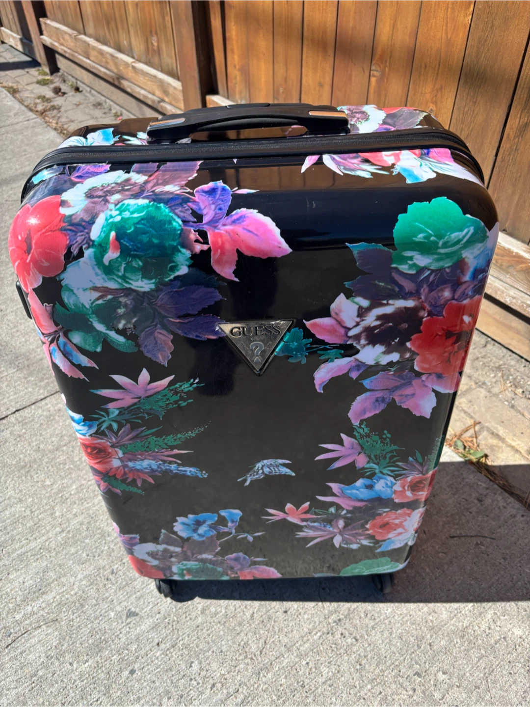 Large Guess Floral Hardside Luggage
