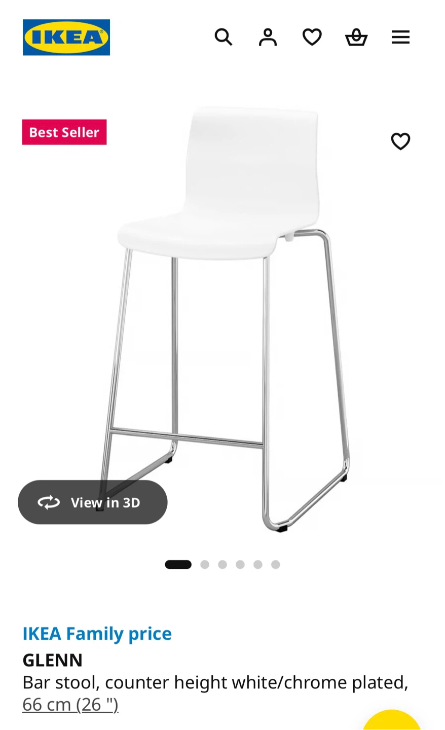 Two IKEA GLENN Bar Stools - photo 5