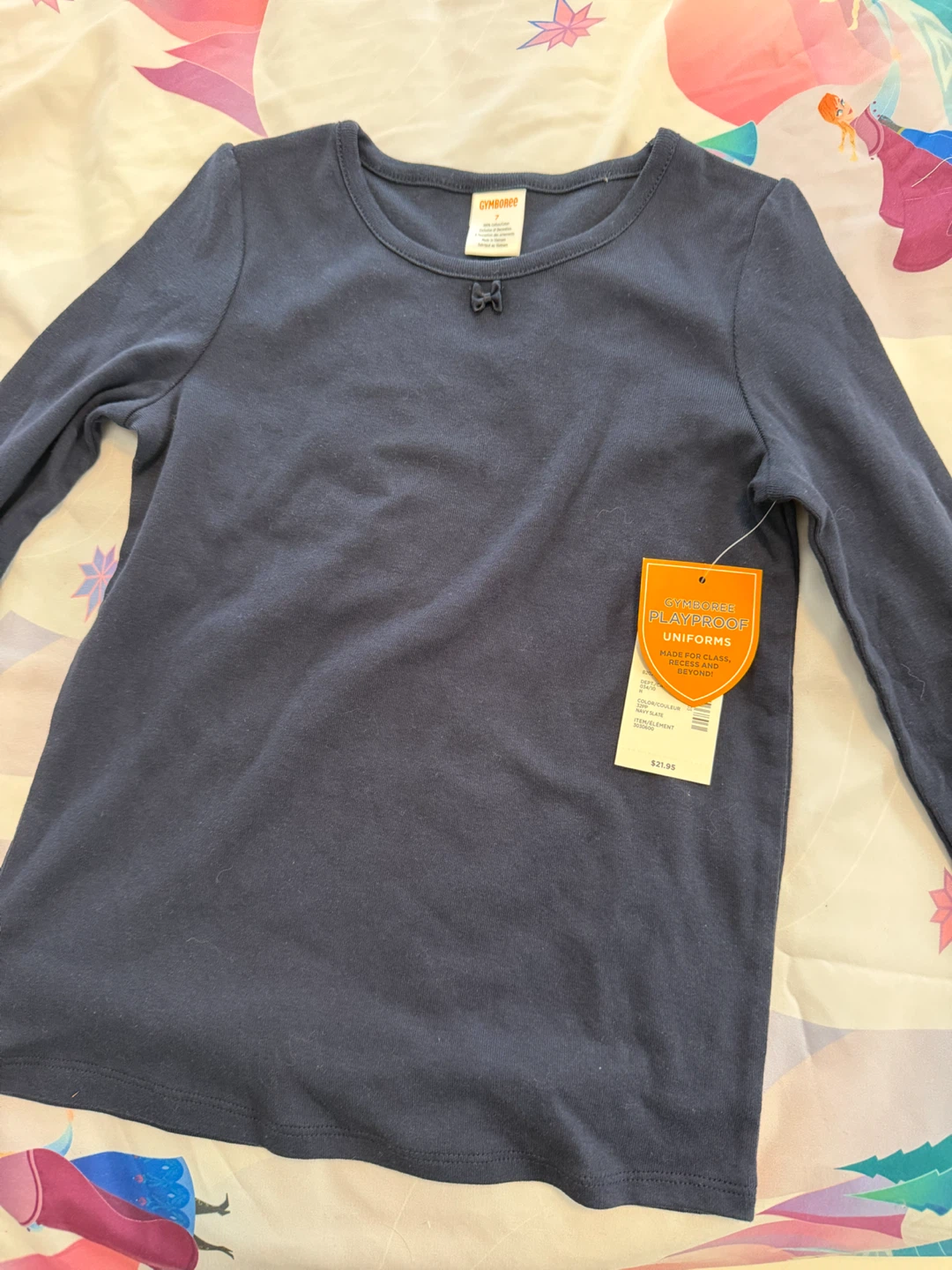 Gymboree Playproof Long Sleeve Top - Navy Slate - Size 7