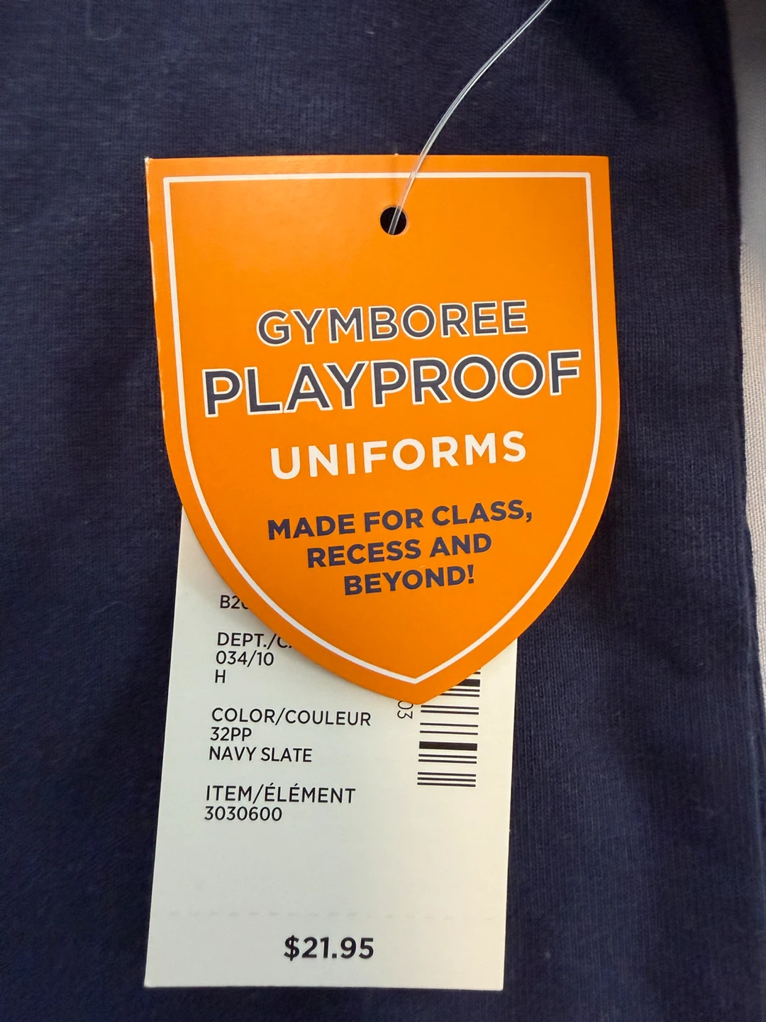 Gymboree Playproof Long Sleeve Top - Navy Slate - Size 7 - photo 2