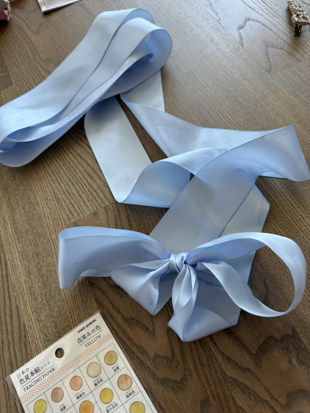 Light Blue Satin Hair Ribbon - photo 2