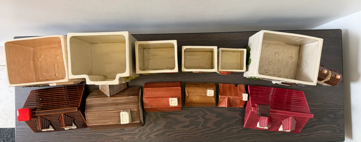1980s Otagiri Japan hand-painted ceramic house collection - photo 3