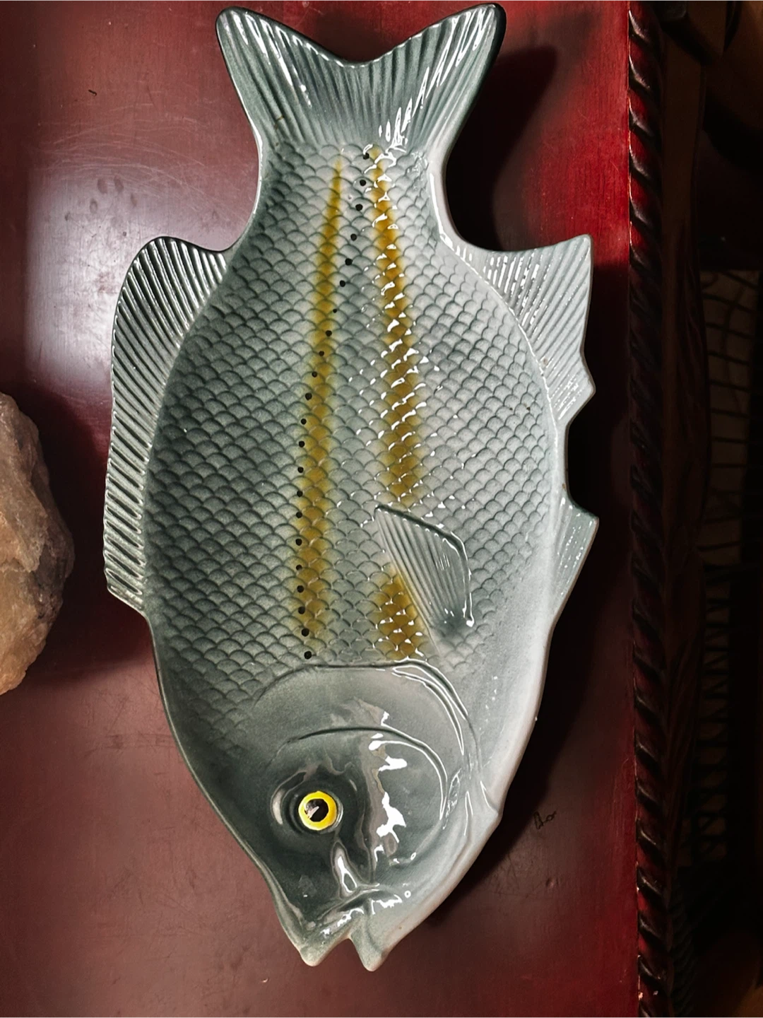 Vintage Mid-Century Modern Ceramic Fish Platter/wall hanger