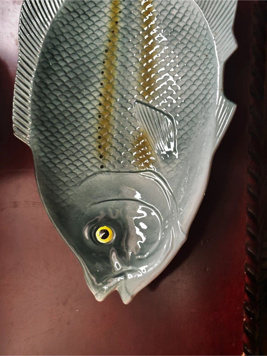 Vintage Mid-Century Modern Ceramic Fish Platter/wall hanger - photo 2