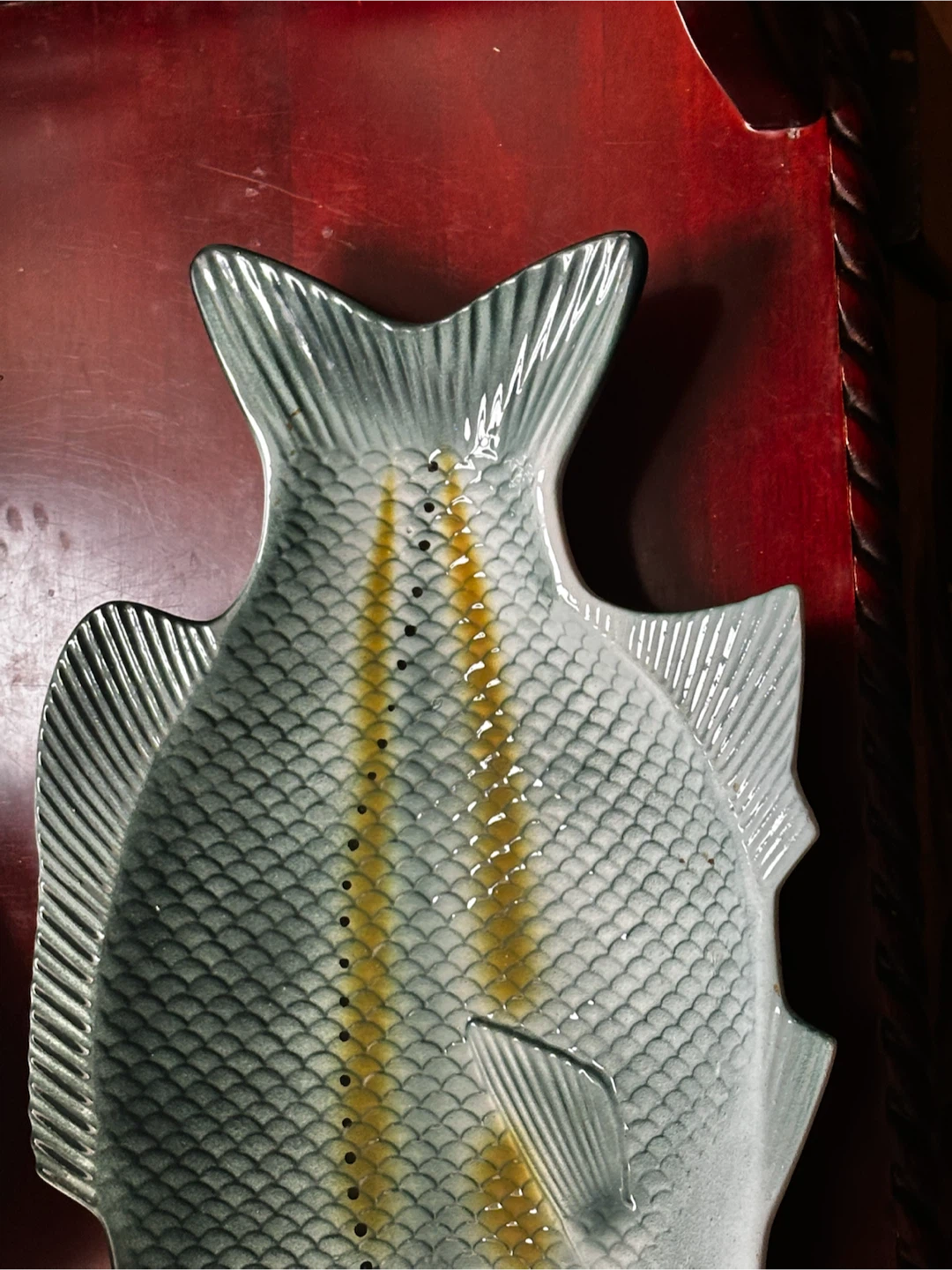 Vintage Mid-Century Modern Ceramic Fish Platter/wall hanger - photo 3