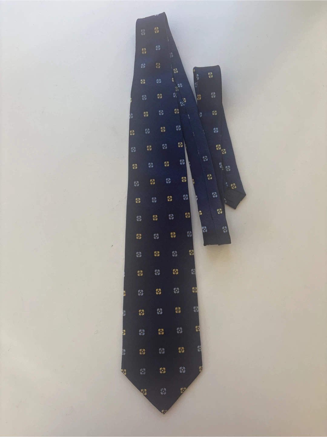 Laurant Benon Navy Floral Silk Tie