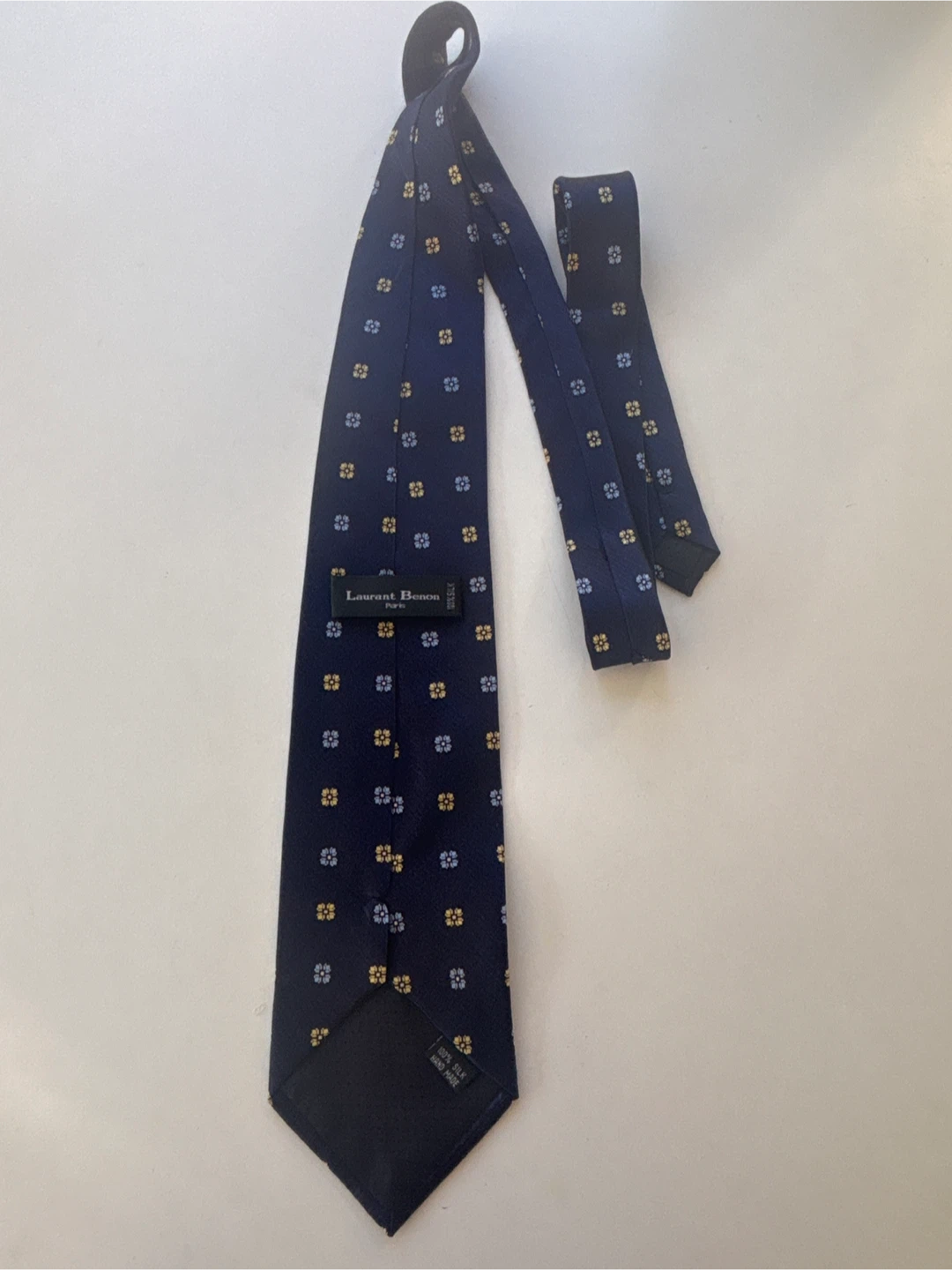 Laurant Benon Navy Floral Silk Tie - photo 3