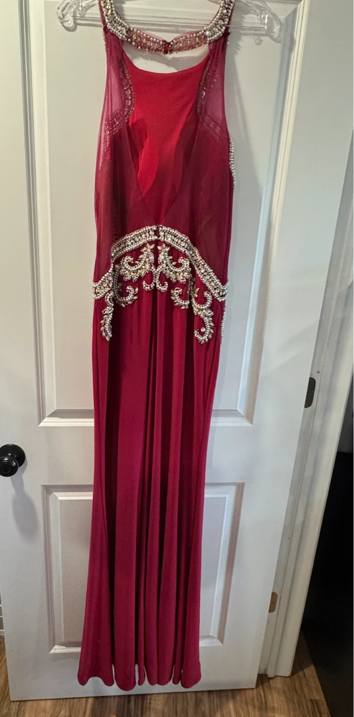 Fuchsia Formal Evening Gown with Beading - photo 2