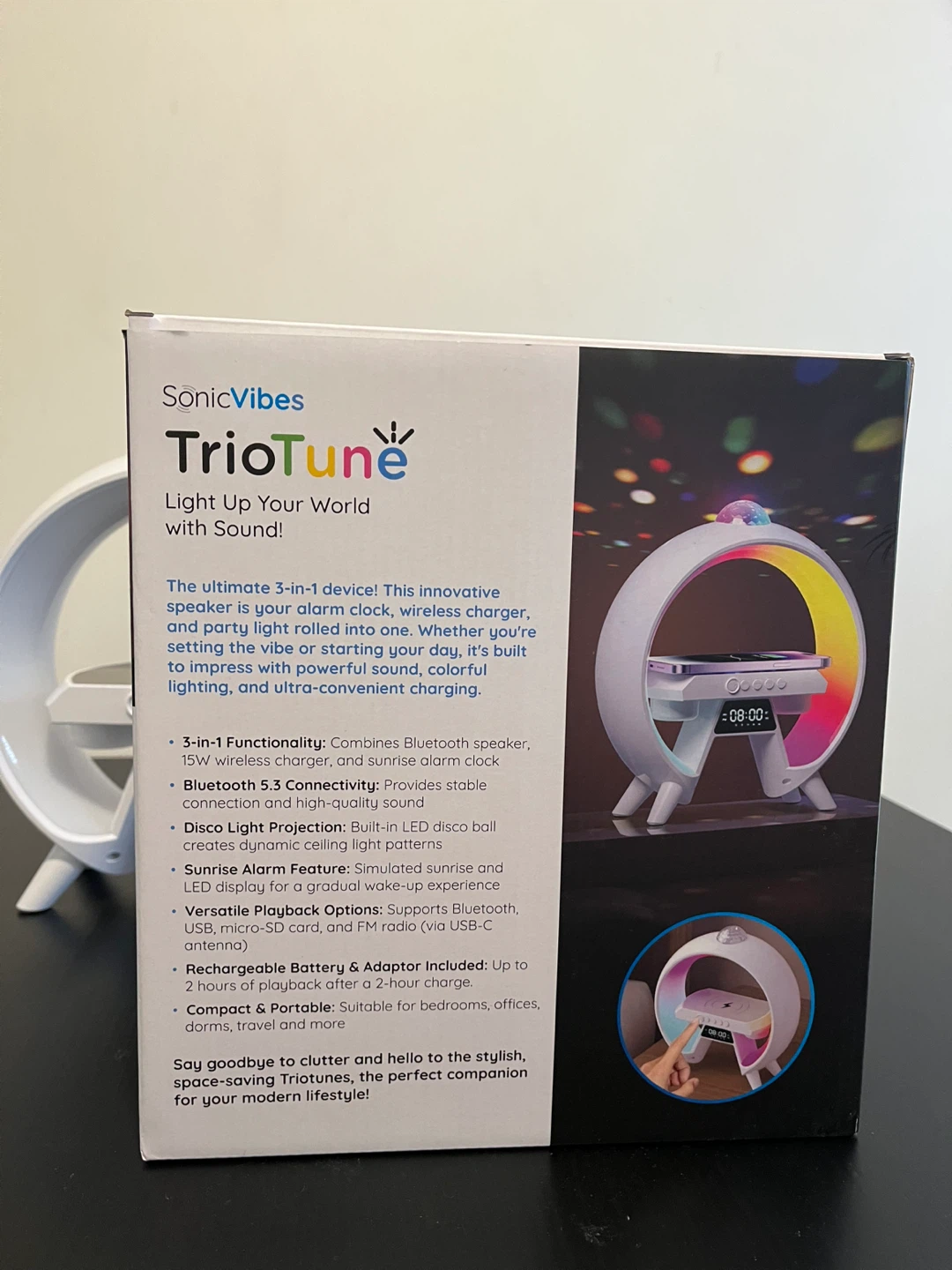 SonicVibes TrioTune 3-in-1 Speaker Lamp and Charger - photo 5