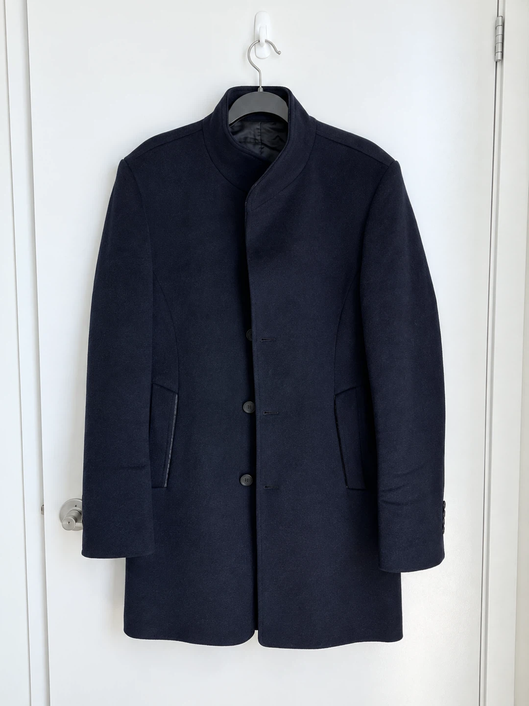 Men's Navy Wool Blend Coat - size L