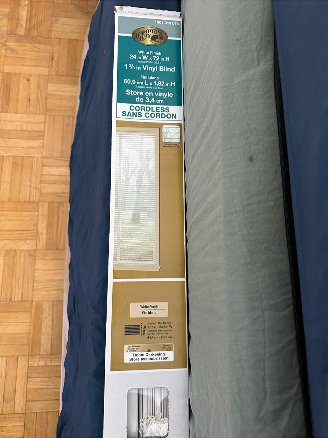 Hampton Bay 24 in x 72 in Cordless Vinyl Blinds - set of 3 - photo 3