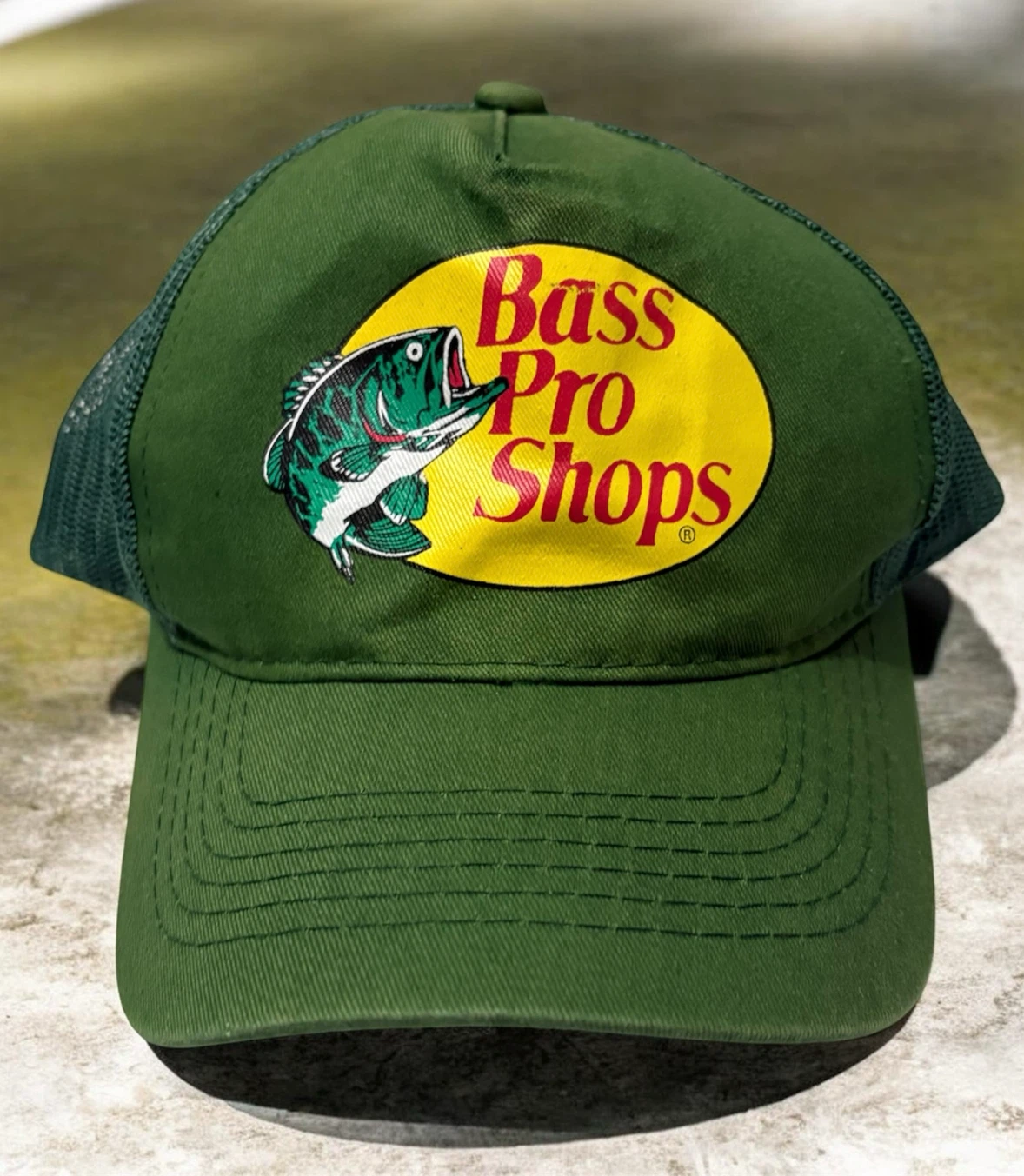 Bass Pro Shops Green Mesh Trucker Hat osfm
