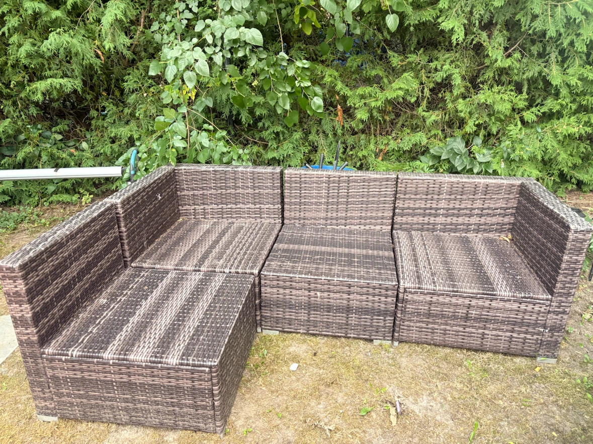 Rattan Sectional Sofa Set with Coffee Table