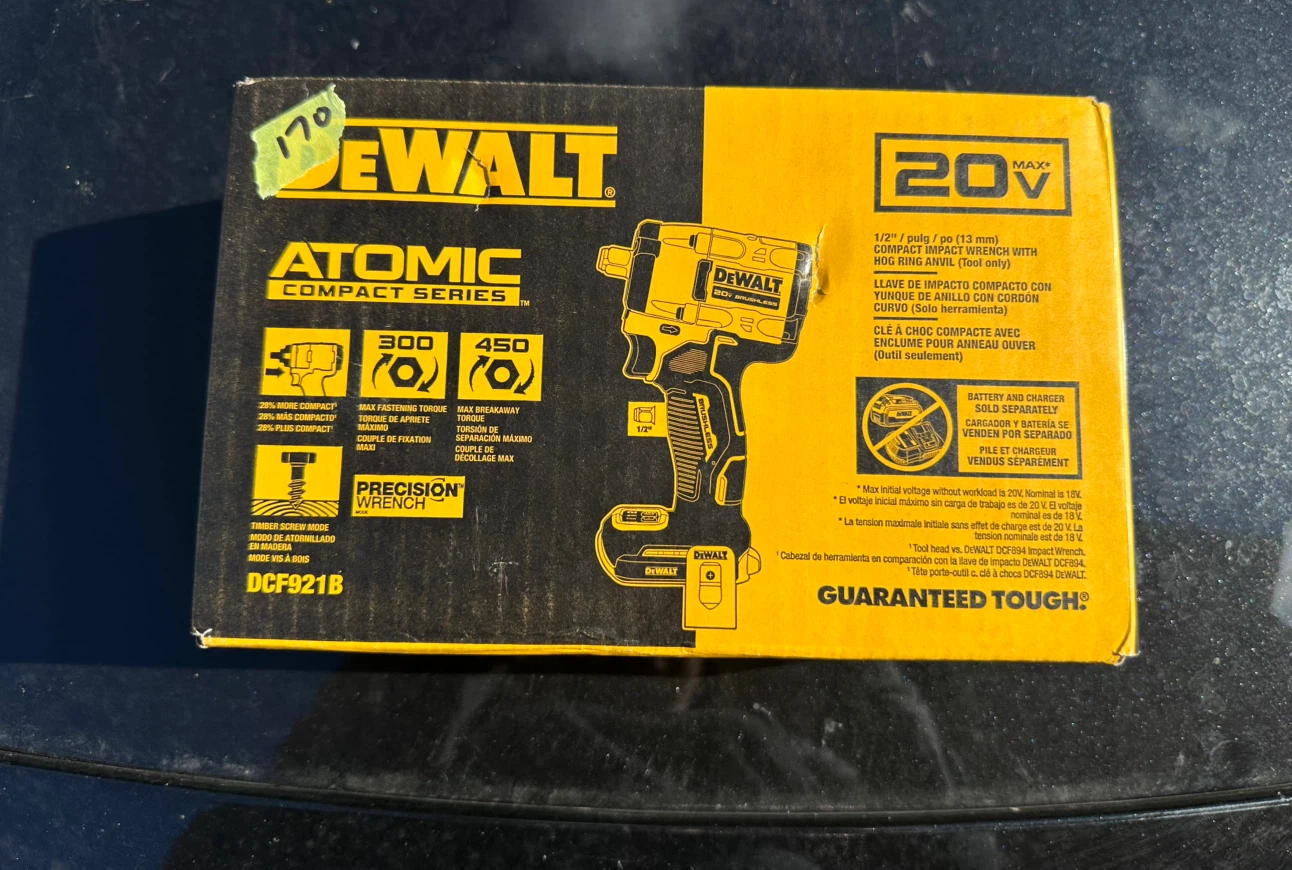 DEWALT ATOMIC 20V Max Compact Impact Wrench DCF921B