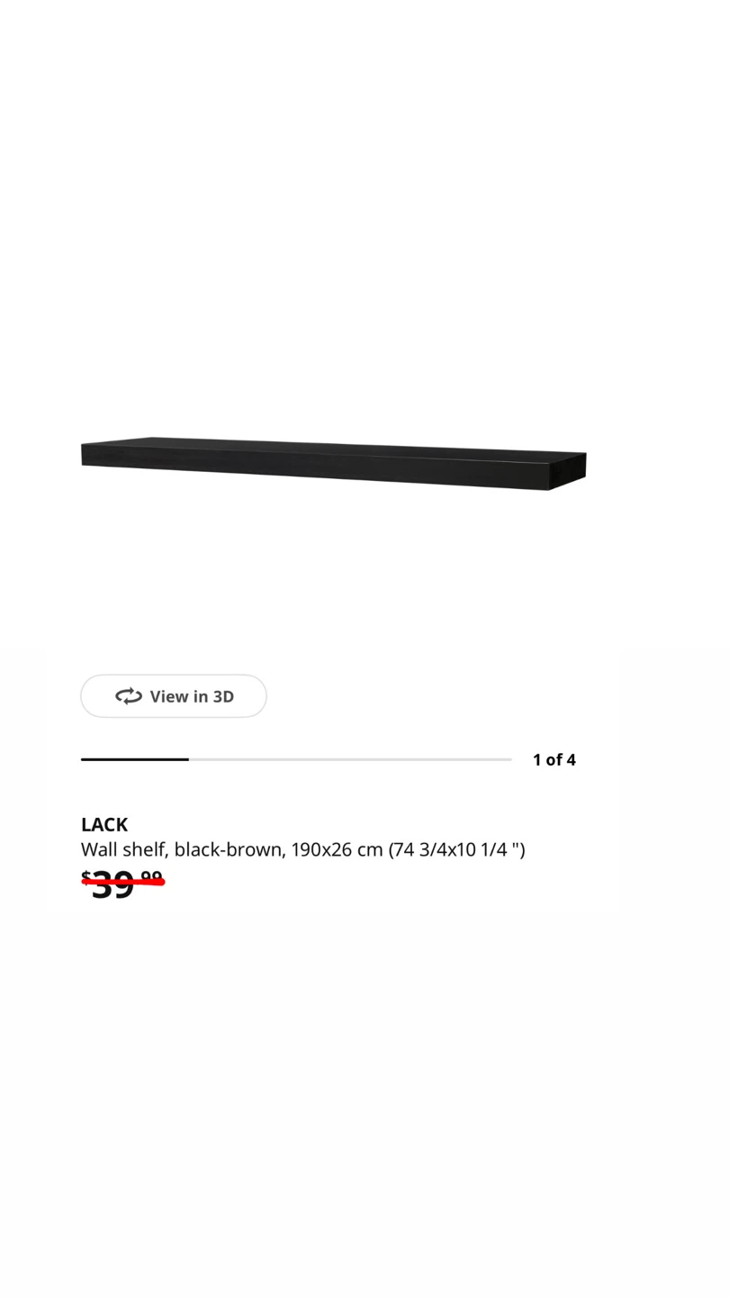IKEA LACK Wall Shelf (Black/Brown)