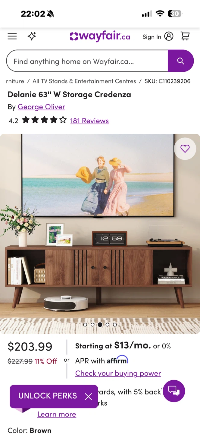 NEW George Oliver Delanie Storage Credenza BRAND NEW - photo 2