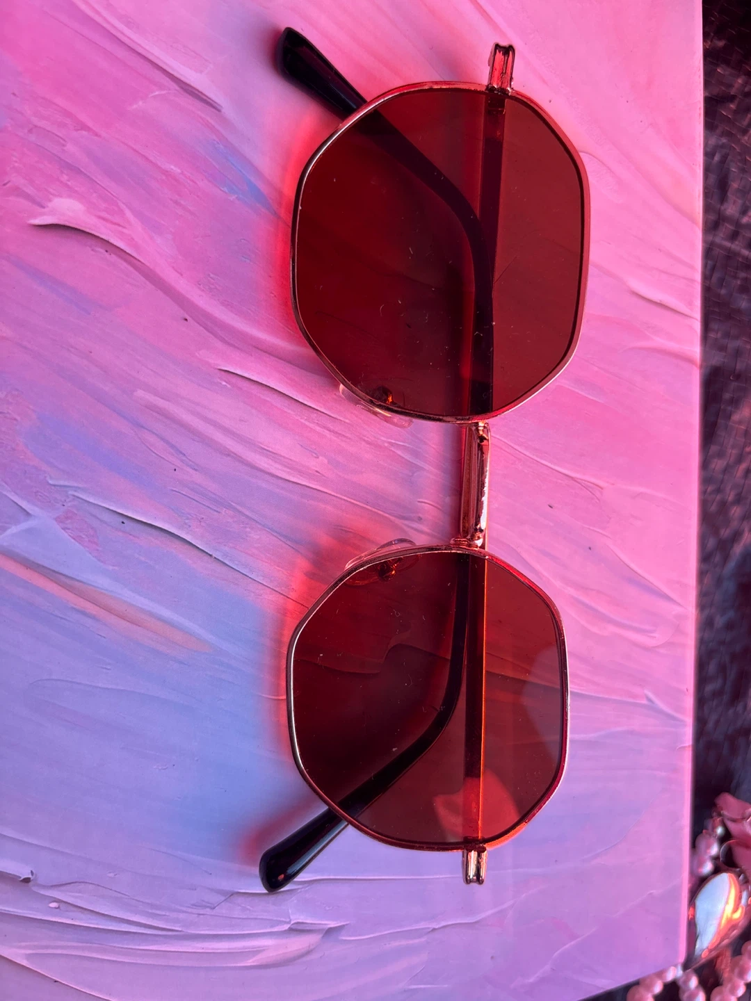 Octagonal Gold Rim Sunglasses