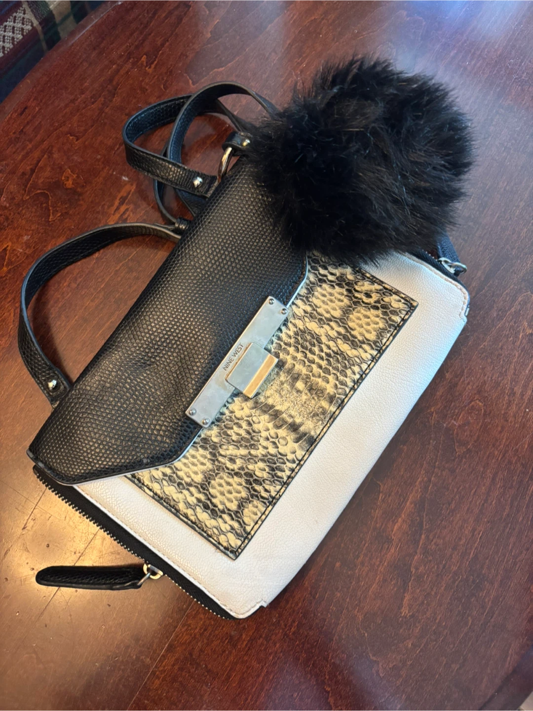 Nine West Black and White Crossbody Bag