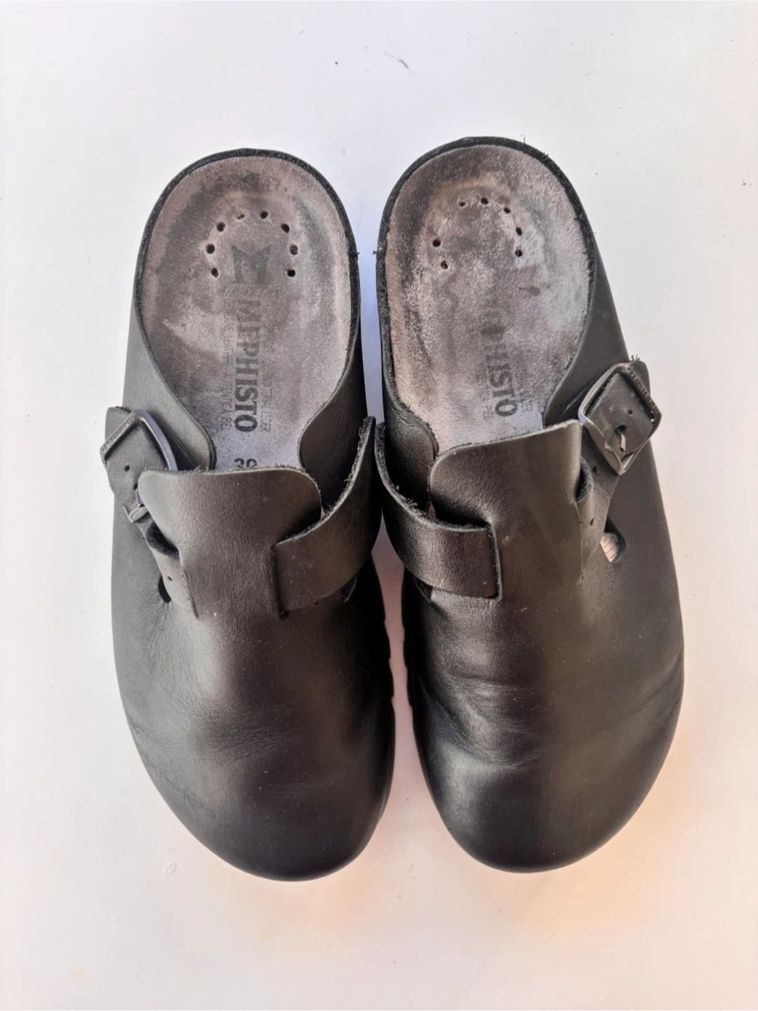Mephisto Black Leather Clogs Size 39 - photo 3