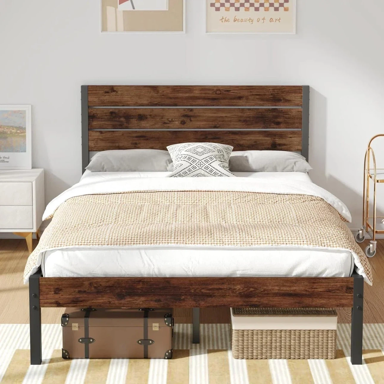 NEW Queen Size Metal and Wood Bed Frame BRAND NEW - photo 4
