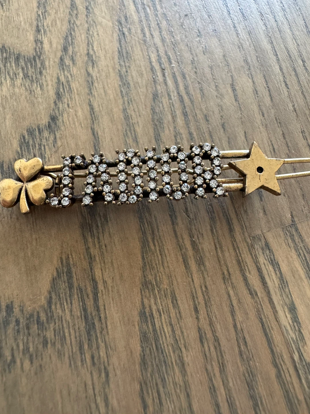 Dior Crystal Star and Clover Hair Clip
